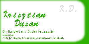 krisztian dusan business card